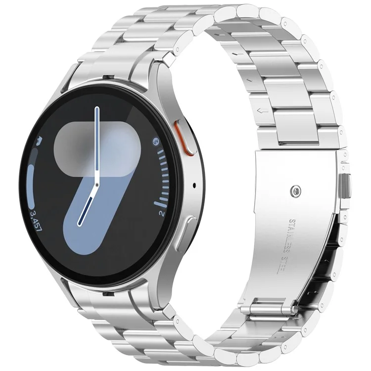 Watch Band for Samsung Galaxy Watch7  /  Watch6  /  Watch5  /  Watch4  /  Watch FE Stainless Steel Watch Strap with Removal Tool - Silver