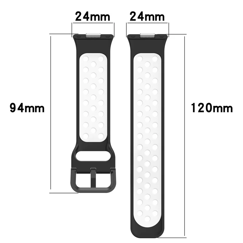 For Huawei Watch Fit 3 Silicone Watch Band Dual Color Adjustable Watch Strap - Black White