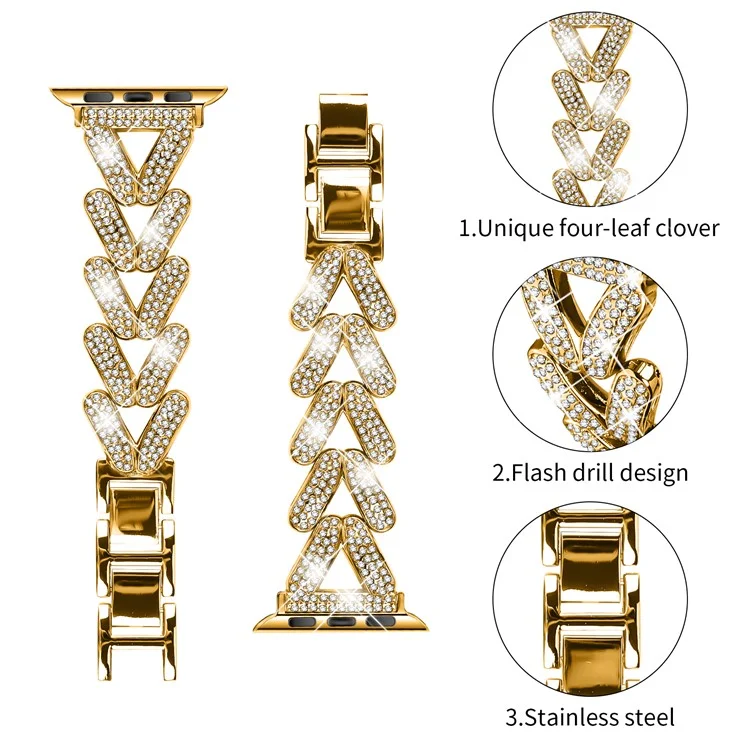 Zinklegierung Uhrenarmband für Apple Watch 10 46mm / Ultra 2 / Ultra 49mm / SE (2023) / (2022) / (2020) 6 5 4 44mm / 3 2 1 42mm - Gold