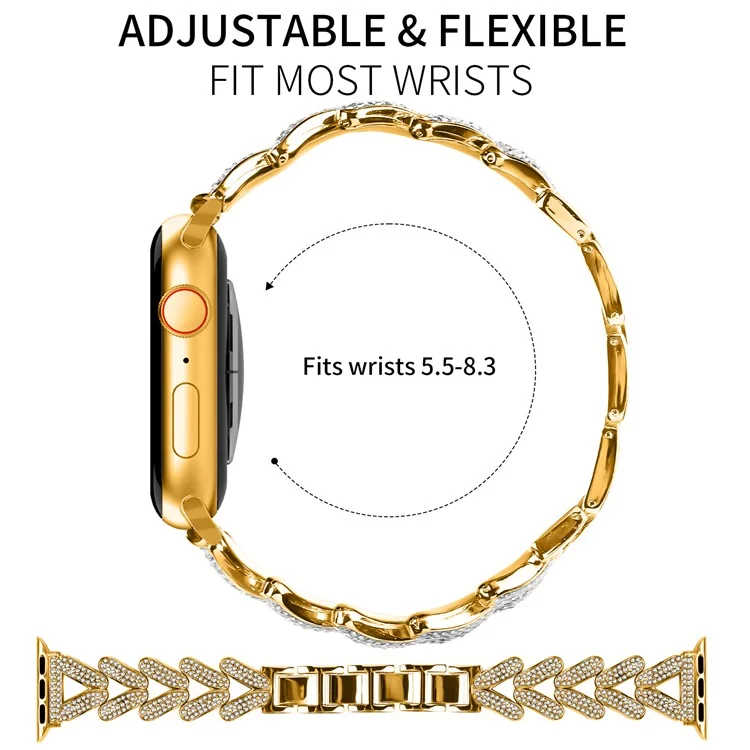 Zinklegierung Uhrenarmband für Apple Watch 10 46mm / Ultra 2 / Ultra 49mm / SE (2023) / (2022) / (2020) 6 5 4 44mm / 3 2 1 42mm - Gold
