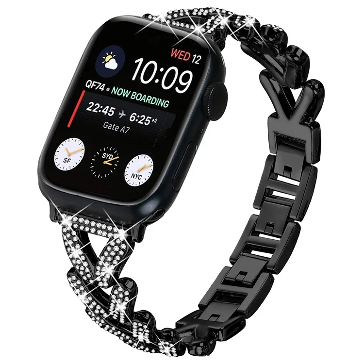 Cinturino per orologio intrecciato in lega di zinco per Apple Watch 10 42mm / 9 8 7 41mm / SE (2023) / (2022) / (2020) 6 5 4 40mm / 3 2 1 38mm - Nero