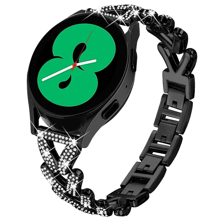Zinc Alloy Twisted Watch Band Rhinestone Decor for Samsung Gear Sport  /  Gear S2 Classic Watch Strap Replacement - Black
