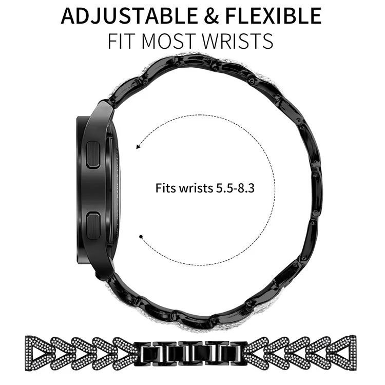 Zinc Alloy Twisted Watch Band Rhinestone Decor for Samsung Gear Sport  /  Gear S2 Classic Watch Strap Replacement - Black