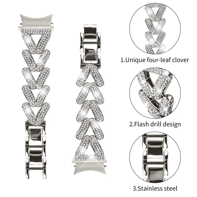 Zinklegierung Uhrenarmband mit Schnellverschluss-Steckverbinder für Samsung Galaxy Watch 44mm / 40mm Strass-Dekor Uhrenarmband - Sternenglanz