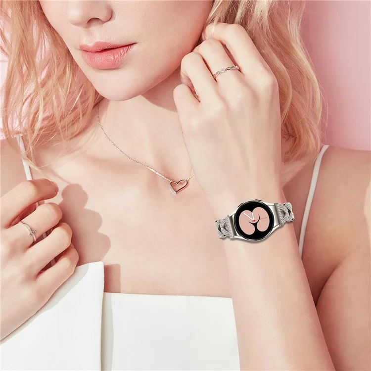 Zinklegierung Uhrenarmband mit Schnellverschluss-Steckverbinder für Samsung Galaxy Watch 44mm / 40mm Strass-Dekor Uhrenarmband - Sternenglanz