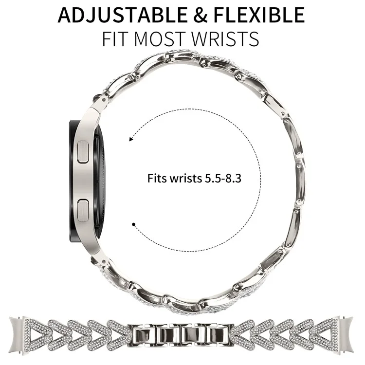Zinklegierung Uhrenarmband mit Schnellverschluss-Steckverbinder für Samsung Galaxy Watch 44mm / 40mm Strass-Dekor Uhrenarmband - Sternenglanz