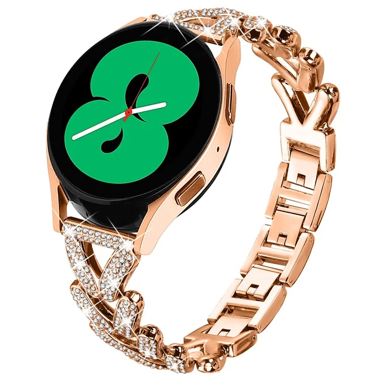 Bracelet de montre torsadé en alliage de zinc décoré de strass pour bracelet de montre Huami Amazfit Pop - Or rose