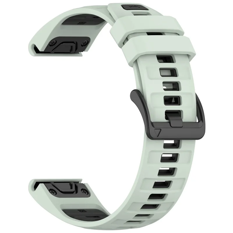 For Garmin Forerunner 570 47mm / Fenix 8 47mm / Fenix E 47mm / Fenix 7 Pro Watch Band 22mm Quick Release Silicone Wrist Strap - Mint Green / Black