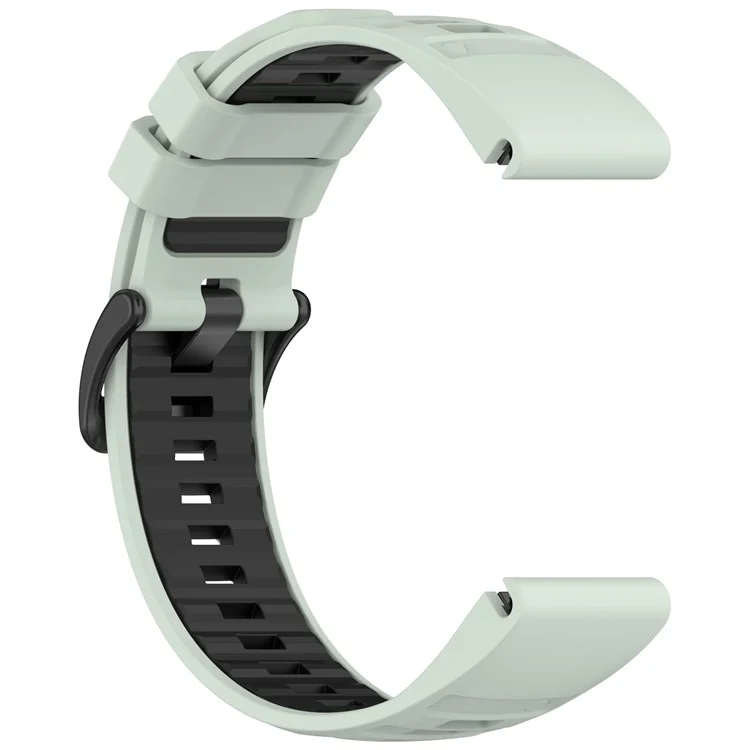 Pour Garmin Fenix 8 43mm / Fenix 7S Bracelet de montre 20mm à dégagement rapide Sangle de poignet en silicone - Vert menthe / Noir