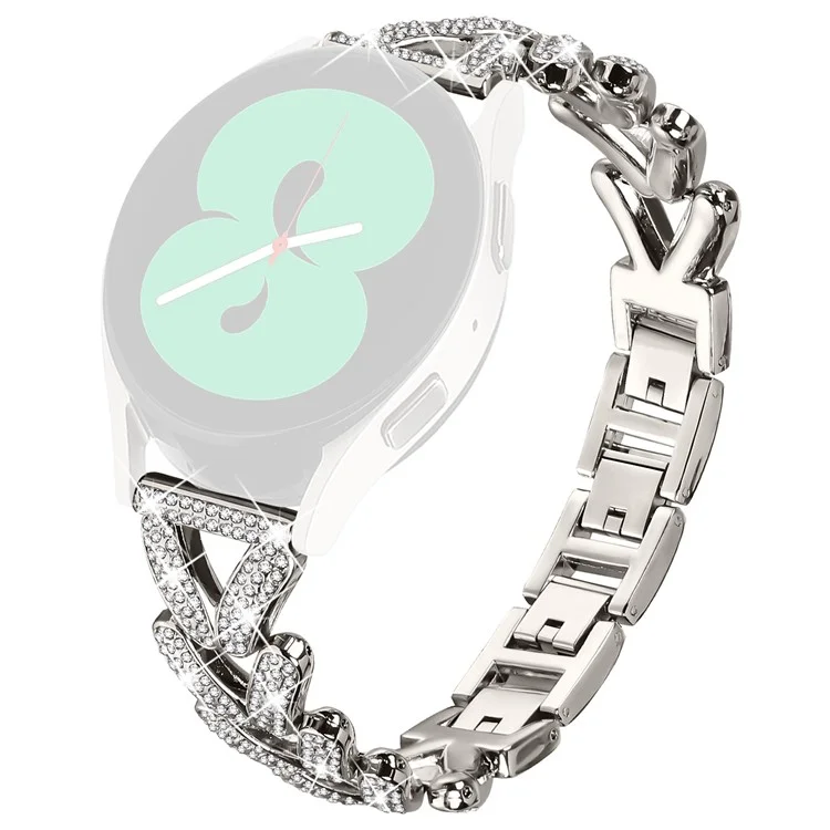 Zinc Alloy Twisted Watch Band Rhinestone Decor for Huawei Watch GT 3 Pro 43mm Watch Strap - Starlight