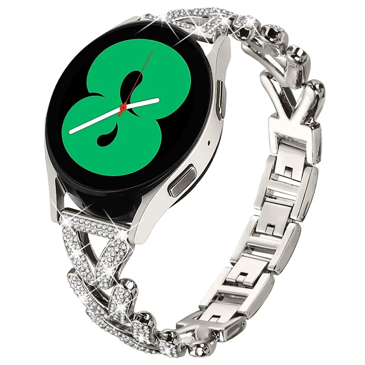 Zinc Alloy Twisted Watch Band Rhinestone Decor for Huawei Watch GT 3 Pro 43mm Watch Strap - Starlight