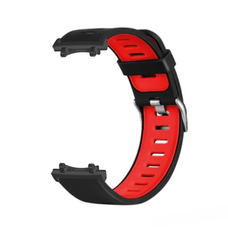 Silicone Sports Watch Band for Huami Amazfit T-Rex 3 Watch Strap with Metal Connectors - Black  /  Red