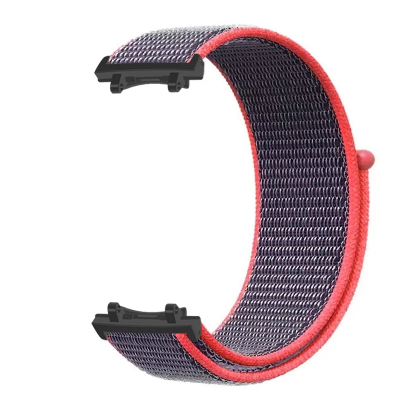 For Huami Amazfit T-Rex 3 Nylon Watchband Loop Wrist Strap with Connector - Red  /  Purple
