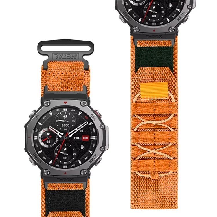 Для Huami Amazfit T-Rex 3 нейлоновый ремешок для часов с застежкой-петлей и коннектором - Оранжевый