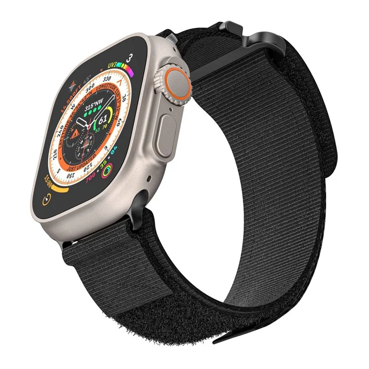 Nylon Band For Apple Watch 10 42mm  /  9 8 7 41mm  /  SE (2023) (2022)  /  SE 6 5 4 40mm  /  3 2 1 38mm Watchband with Connector - Black