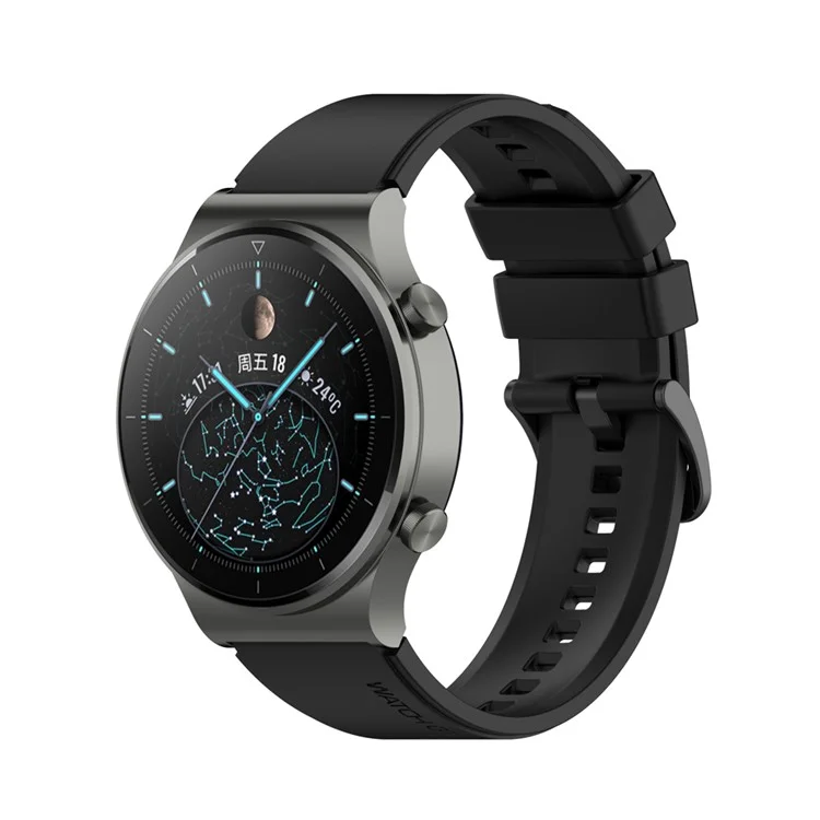 22 mm Weiches Silikon -uhren -band -gurt -austausch Für Huawei Uhr GT 2 Pro - Schwarz