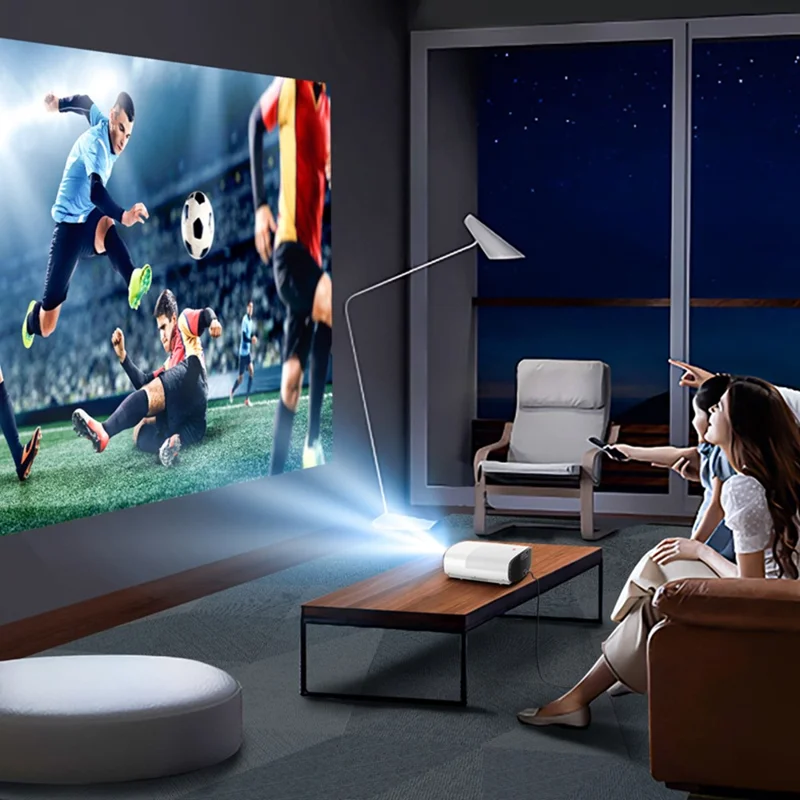 Q7 Android 9 Projector Auto Focus Full HD 1080P LCD Video Projector Home Theater - UK Plug