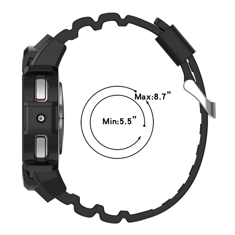 Pour Samsung Galaxy Watch7 44mm Bracelet de Montre en Silicone de Remplacement avec Boîtier de Montre - Noir