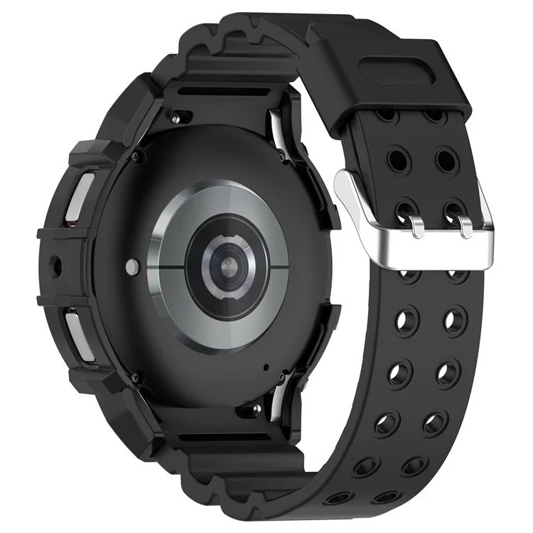 Pour Samsung Galaxy Watch7 44mm Bracelet de Montre en Silicone de Remplacement avec Boîtier de Montre - Noir