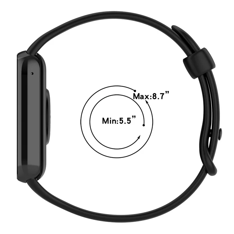 Bracelet de montre en silicone ajustable pour Xiaomi Mi Band 9 Pro - Noir