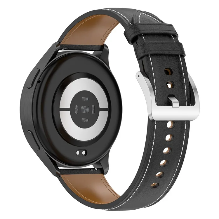 20mm Watch Band for Huami Amazfit Active / GTR Mini / Bip 3 / Bip 3 Pro Genuine Cow Leather Strap with Quick Release Connector - Black