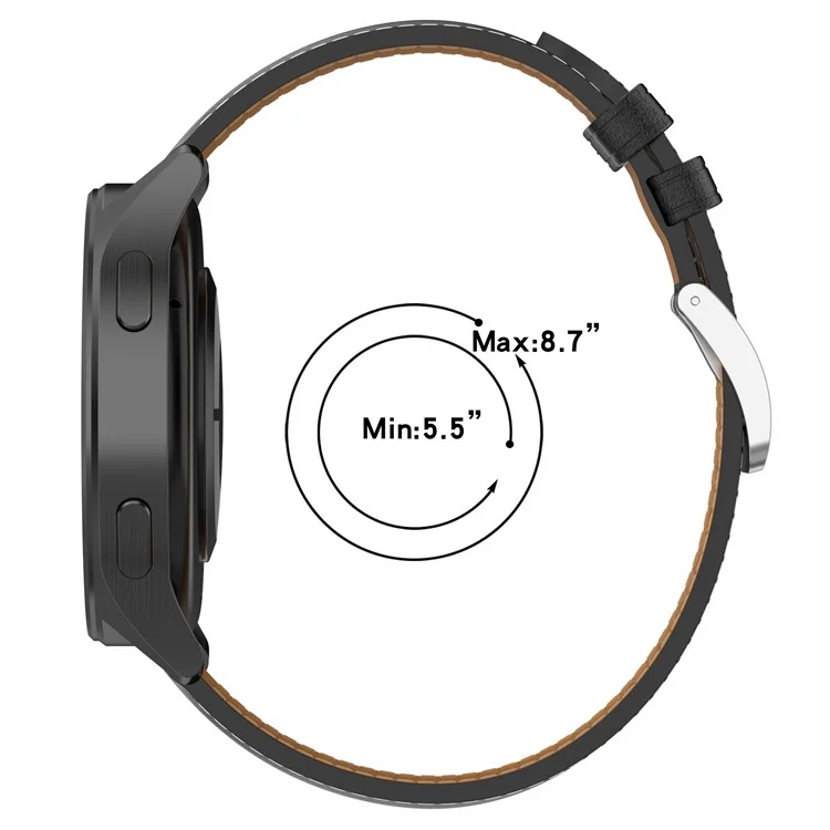 20mm Watch Band for Huami Amazfit Active / GTR Mini / Bip 3 / Bip 3 Pro Genuine Cow Leather Strap with Quick Release Connector - Black