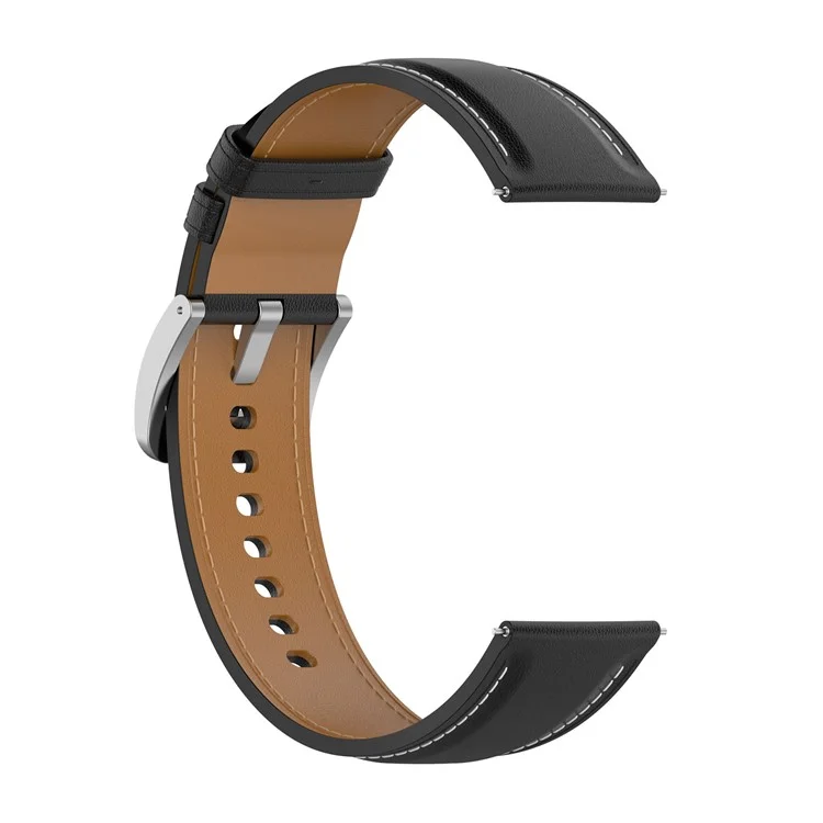 20mm Watch Band for Huami Amazfit Active / GTR Mini / Bip 3 / Bip 3 Pro Genuine Cow Leather Strap with Quick Release Connector - Black