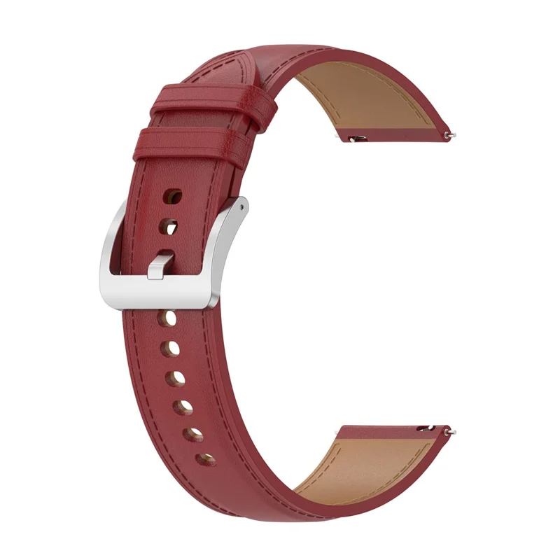 20mm Watch Band for Huami Amazfit Active / GTR Mini / Bip 3 / Bip 3 Pro Genuine Cow Leather Strap with Quick Release Connector - Red