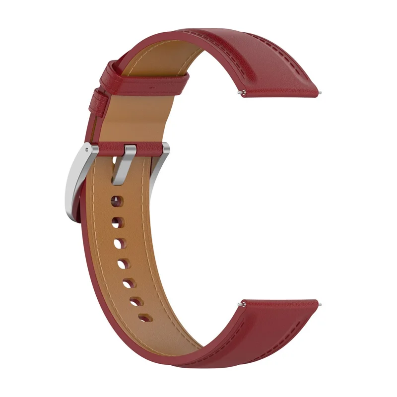 20mm Watch Band for Huami Amazfit Active / GTR Mini / Bip 3 / Bip 3 Pro Genuine Cow Leather Strap with Quick Release Connector - Red
