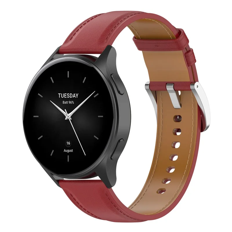 20mm Watch Band for Huami Amazfit Active / GTR Mini / Bip 3 / Bip 3 Pro Genuine Cow Leather Strap with Quick Release Connector - Red