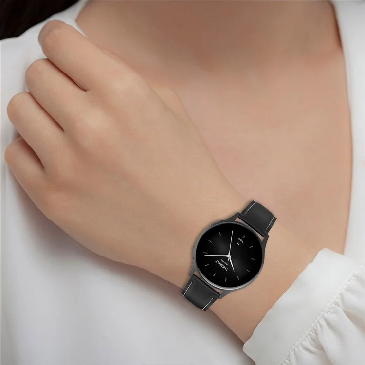 22mm Watch Band for Huami Amazfit Bip 5 / GTR 47mm / GTR 2 / GTR 2e Genuine Cow Leather Strap with Quick Release Connector - Deep Pink
