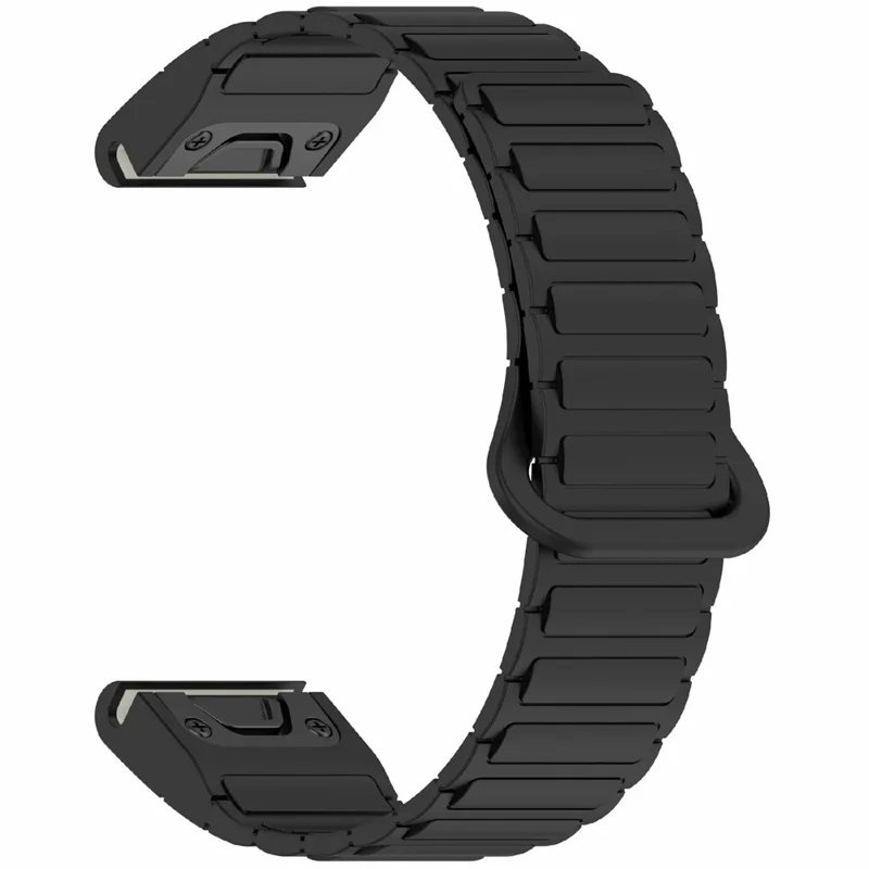 20mm Silicone Band for Garmin Fenix 8 43mm / Descent MK3 / MK3i / Fenix 7S Quick Release Magnetic Watch Strap - Black