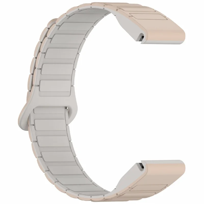 20mm Silicone Band for Garmin Fenix 8 43mm / Descent MK3 / MK3i / Fenix 7S Quick Release Magnetic Watch Strap - Milk Tea+Rock White