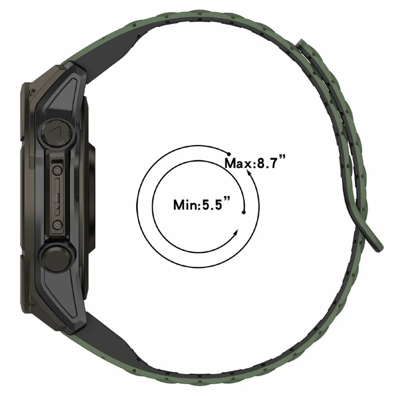 20mm Silicone Band for Garmin Fenix 8 43mm / Descent MK3 / MK3i / Fenix 7S Quick Release Magnetic Watch Strap - Milk Tea+Rock White