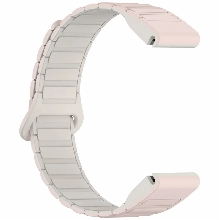 20mm Silicone Band for Garmin Fenix 8 43mm / Descent MK3 / MK3i / Fenix 7S Quick Release Magnetic Watch Strap - Pink+Starlight