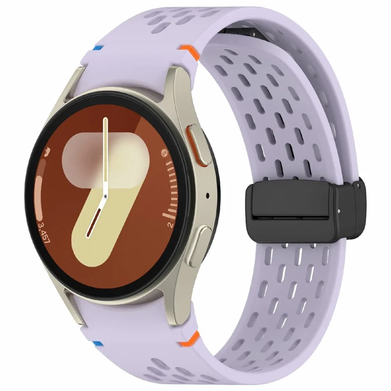 Silicone Watch Band for Samsung Galaxy Watch7 / Watch6 / Watch6 Classic / Watch 5 / Watch 5 Pro / Watch4 / Watch4 Classic / Watch FE Breathable Sport Strap - Purple