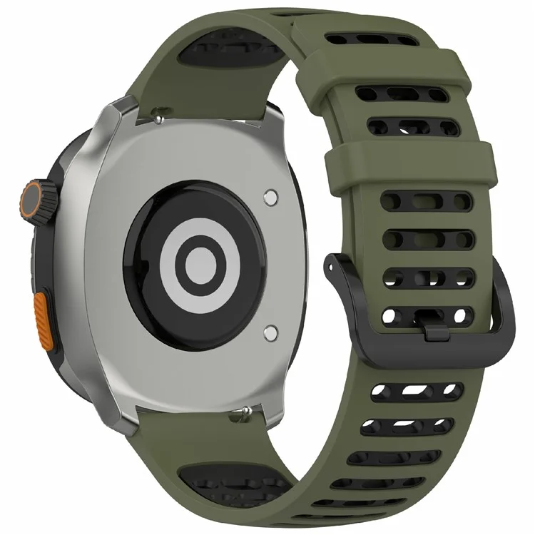 22mm Silicone Watch Band for Xiaomi Watch S4 Sport / Samsung Galaxy Watch3 45mm / Watch 46mm Sport Strap - Jungle Green+Black
