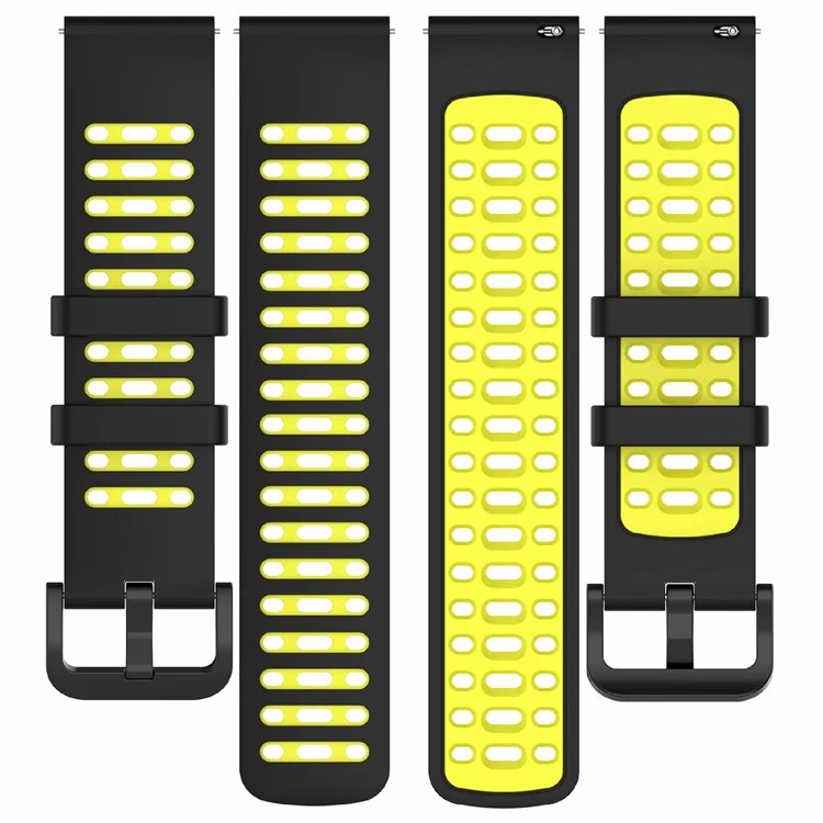22mm Silicone Watch Band for Xiaomi Watch S4 Sport / Samsung Galaxy Watch3 45mm / Watch 46mm Sport Strap - Jungle Green+Black