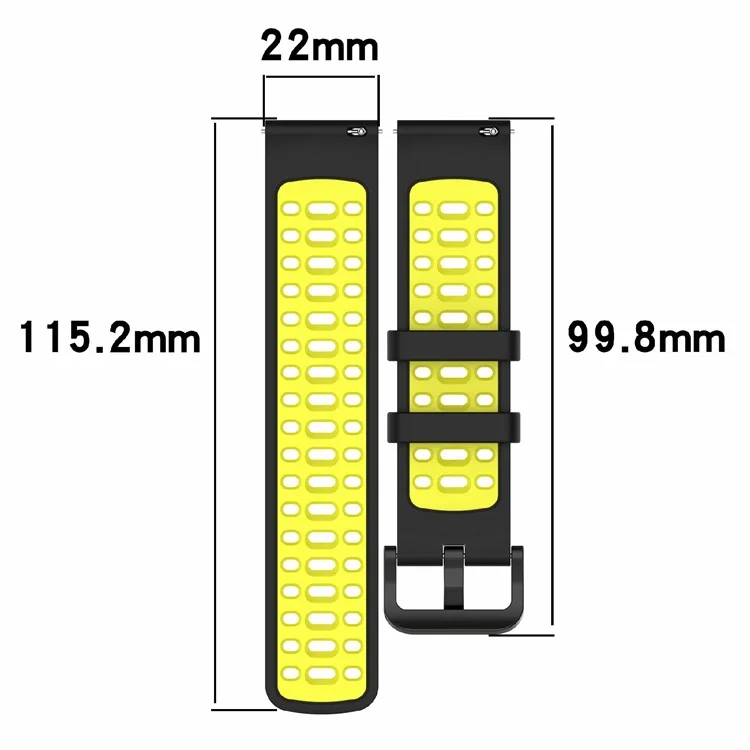 22mm Silicone Watch Band for Xiaomi Watch S4 Sport / Samsung Galaxy Watch3 45mm / Watch 46mm Sport Strap - Jungle Green+Black