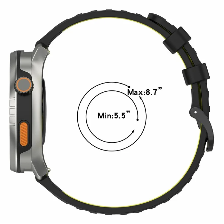22mm Silicone Watch Band for Xiaomi Watch S4 Sport / Samsung Galaxy Watch3 45mm / Watch 46mm Sport Strap - Jungle Green+Black