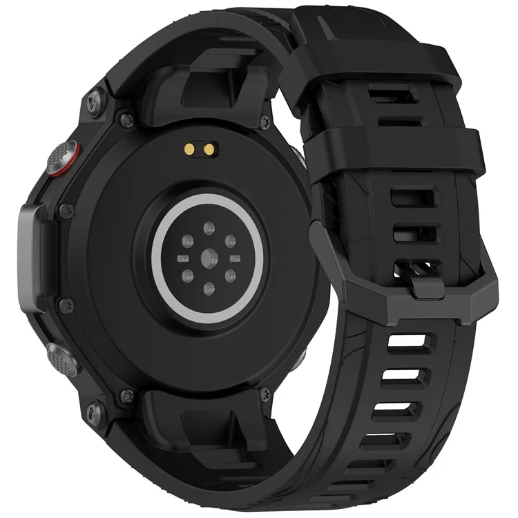 Para Huami Amazfit T-Rex 3 Correa de Reloj de Silicona Transpirable Suave - Negro