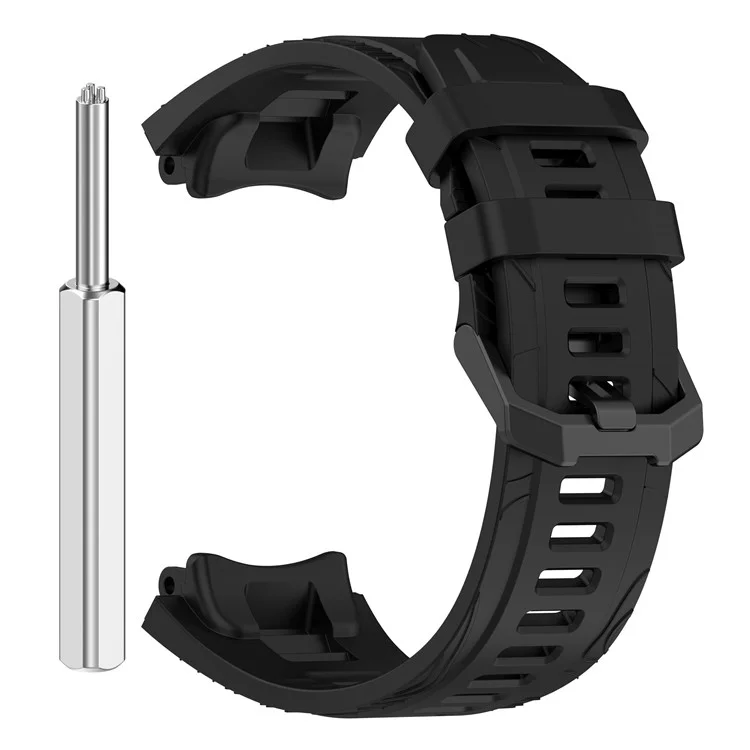 Para Huami Amazfit T-Rex 3 Correa de Reloj de Silicona Transpirable Suave - Negro