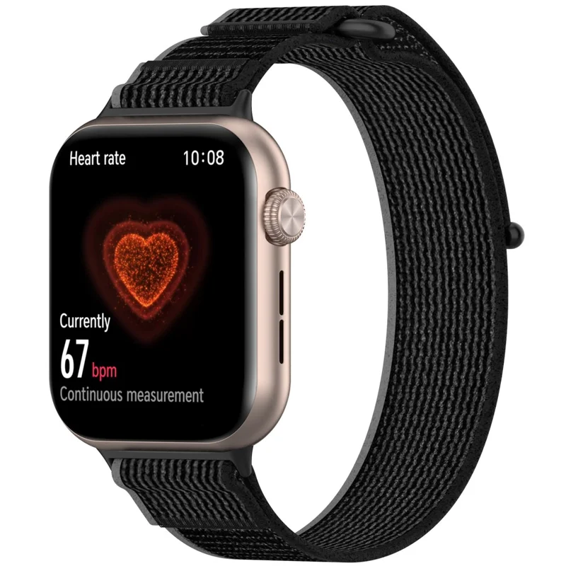 For Honor Watch 5 Band Adjustable Braided Nylon Sport Loop Watch Strap - Black+Grey