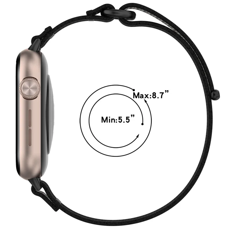 For Honor Watch 5 Band Adjustable Braided Nylon Sport Loop Watch Strap - Black+Grey