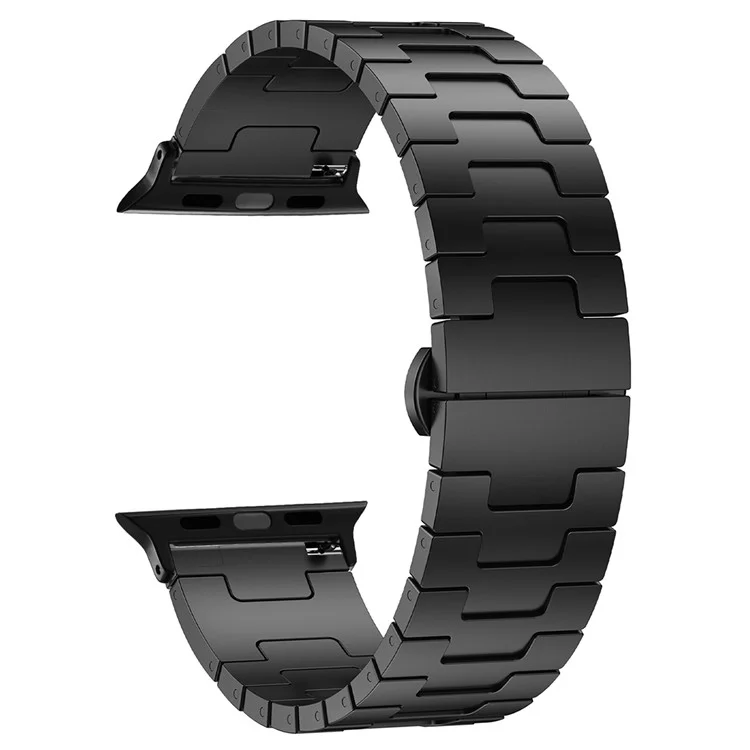Metal Strap for Apple Watch Series 10 46mm  /  Ultra 2  /  Ultra 49mm  /  9 8 7 45mm  /  SE (2023) SE (2022) SE 6 5 4 44mm  /  3 2 1 42mm - Black