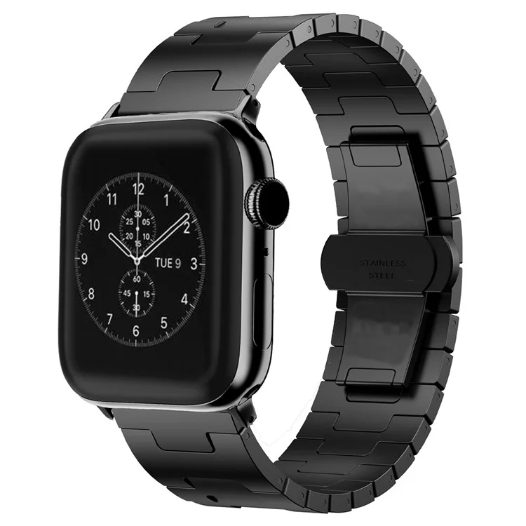 Metal Strap for Apple Watch Series 10 46mm  /  Ultra 2  /  Ultra 49mm  /  9 8 7 45mm  /  SE (2023) SE (2022) SE 6 5 4 44mm  /  3 2 1 42mm - Black