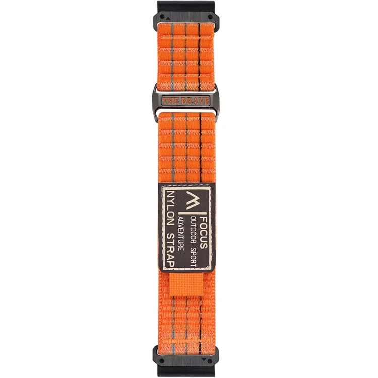 Bracelet de montre 26 mm pour Garmin Fenix 8 51 mm / Enduro 3 / Instinct 2X, sangle en nylon à bande magique - Orange