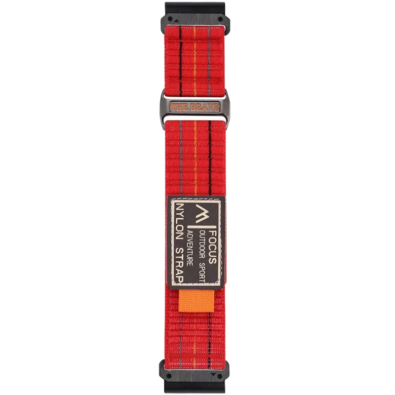 26mm Watch Band for for Garmin Fenix 8 51mm / Enduro 3 / Instinct 2X Magic Tape Nylon Strap - Red