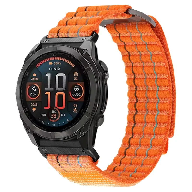 26mm Watch Band for for Garmin Fenix 8 51mm / Enduro 3 / Instinct 2X Magic Tape Nylon Strap - Red