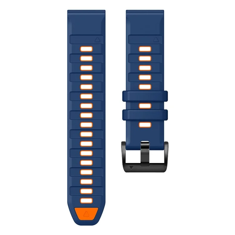 22mm Watch Strap for Garmin Fenix 8 47mm  /  Fenix E 47mm  /  Quatix 7 Pro Universal Silicone Band - Sapphire+Orange